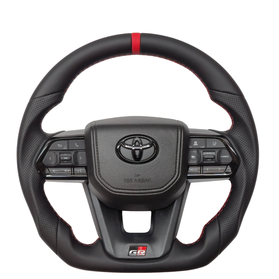 GR300 Sport Full Black Red Stitch Leather Steering Wheel